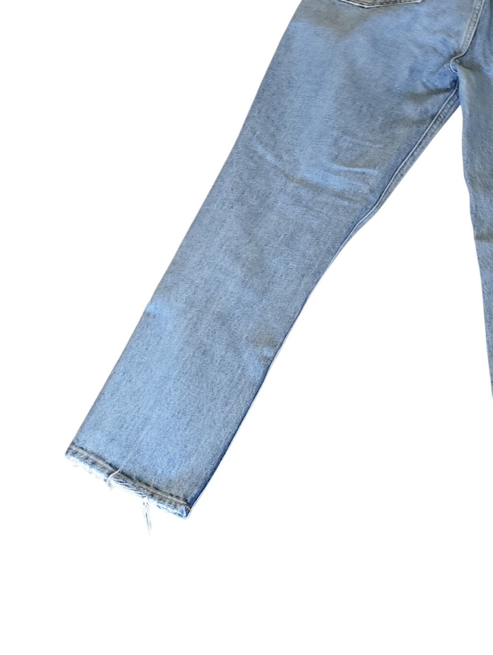 AGOLDE High-Rise Cropped Fly Button Distress Straight Leg Denim Jeans Size 27 - Picture 5 of 10